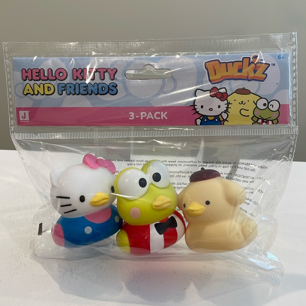Sanrio Hello Kitty & Friends- Hello Kitty, Keroppi, & Pompompurin Rubber Ducks